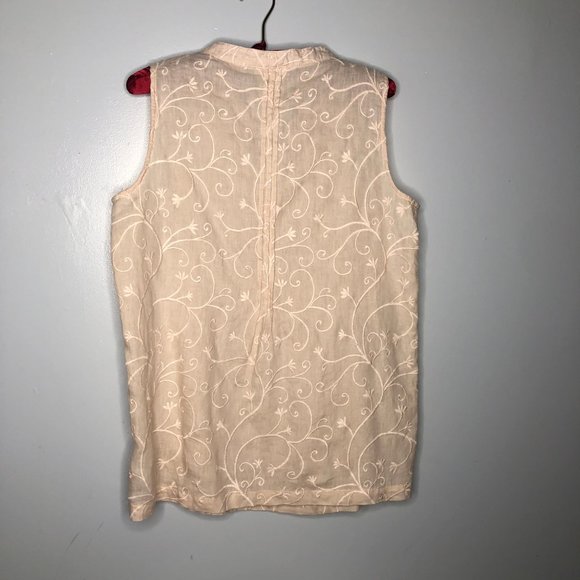 ST TROPEZ Linen Sleeveless Blouse - Picture 5 of 5